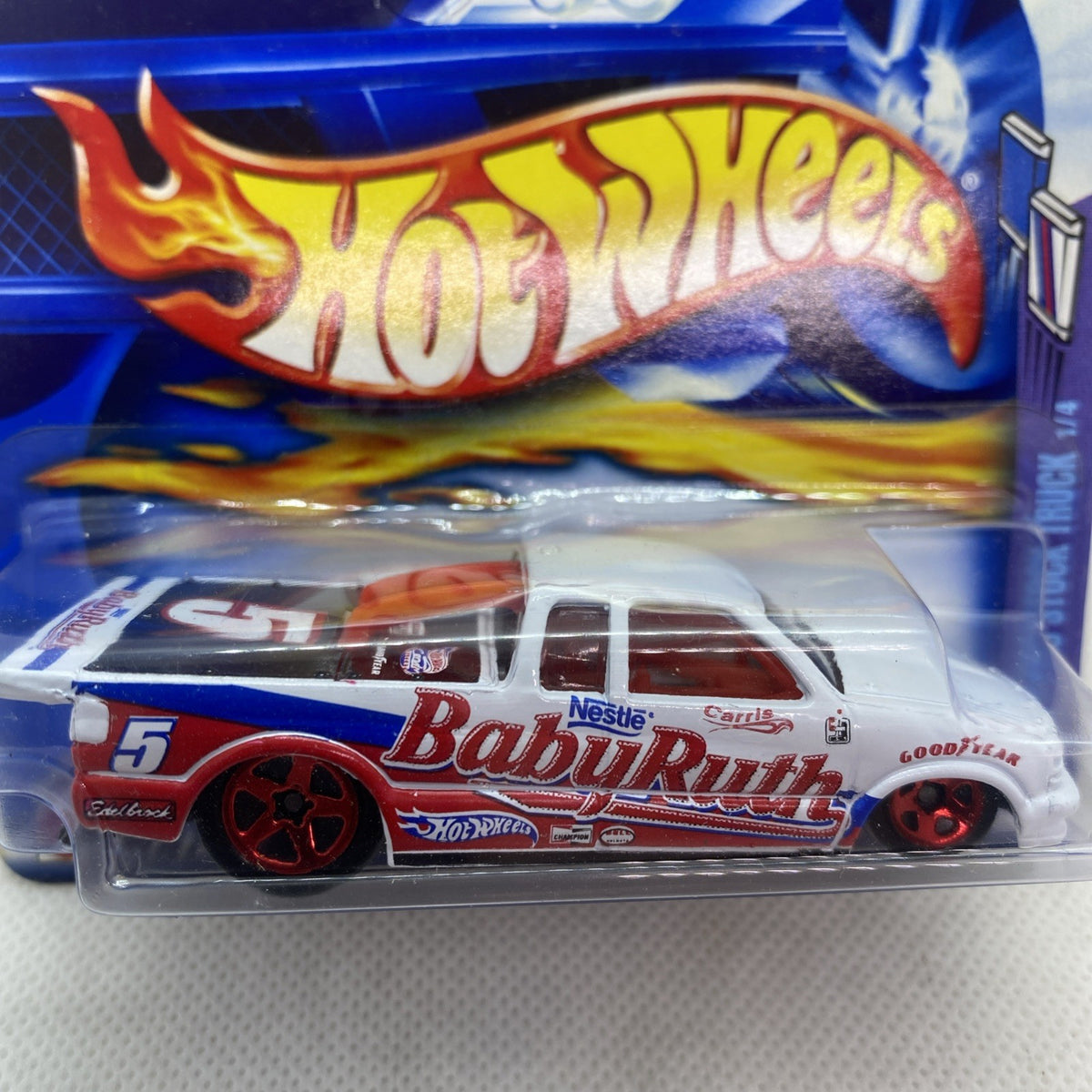 Hot Wheels Chevy Pro Stock Truck 2002 #095 sealed blister close-up of truck
