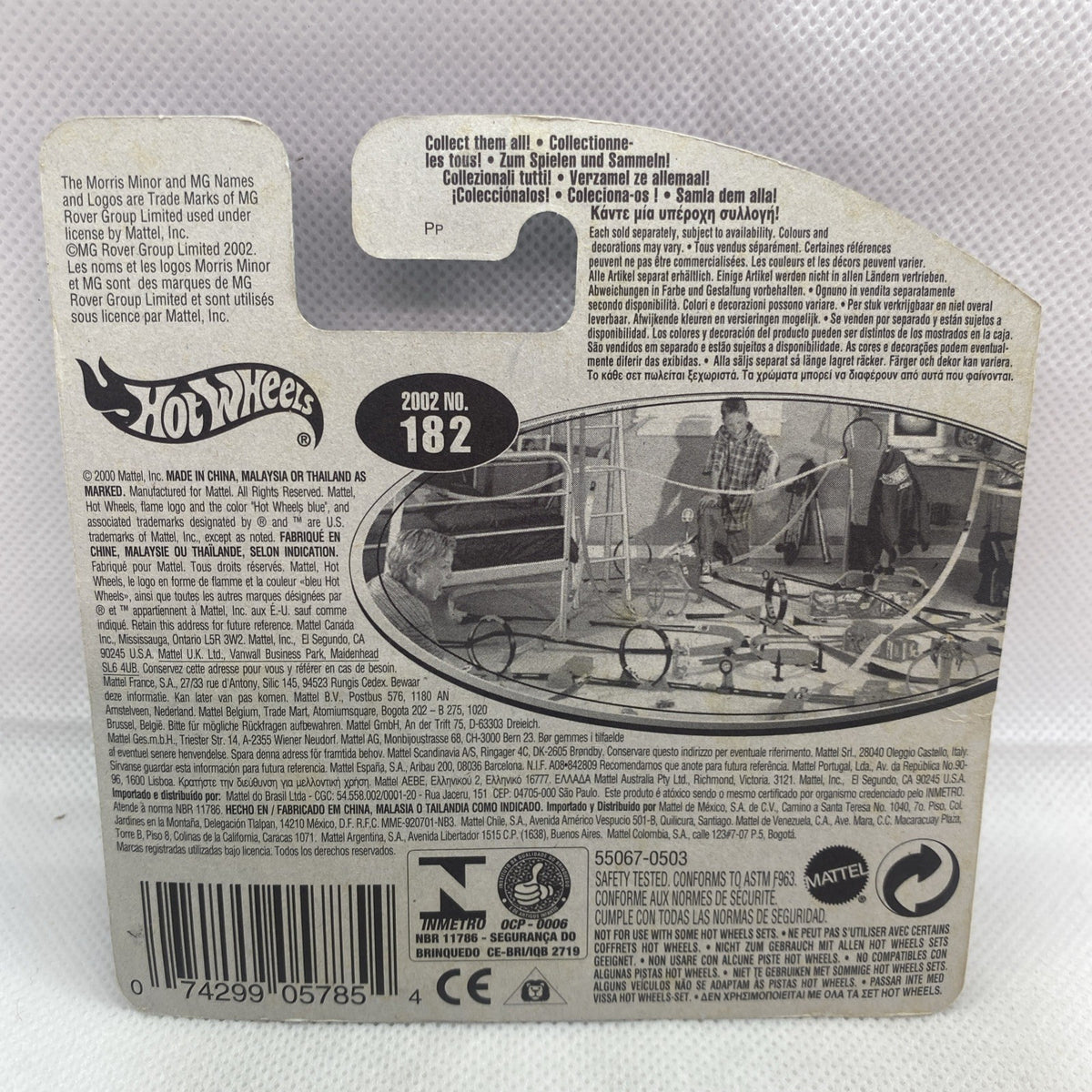 Hot Wheels Morris Wagon 2002 card back with vehicle info and barcode, sealed