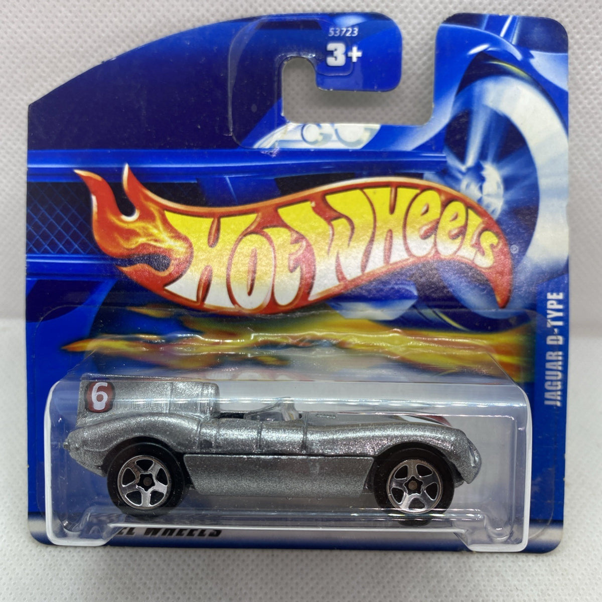 Hot Wheels Jaguar D-Type 2001 die-cast car in sealed blister, silver body