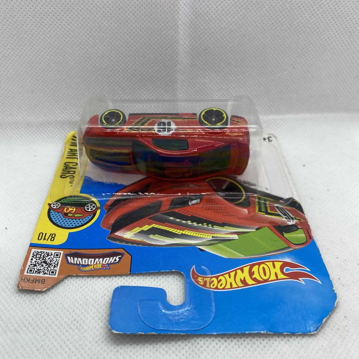 Hot Wheels HW Art Cars sealed blister card showing red Mustang toy car
