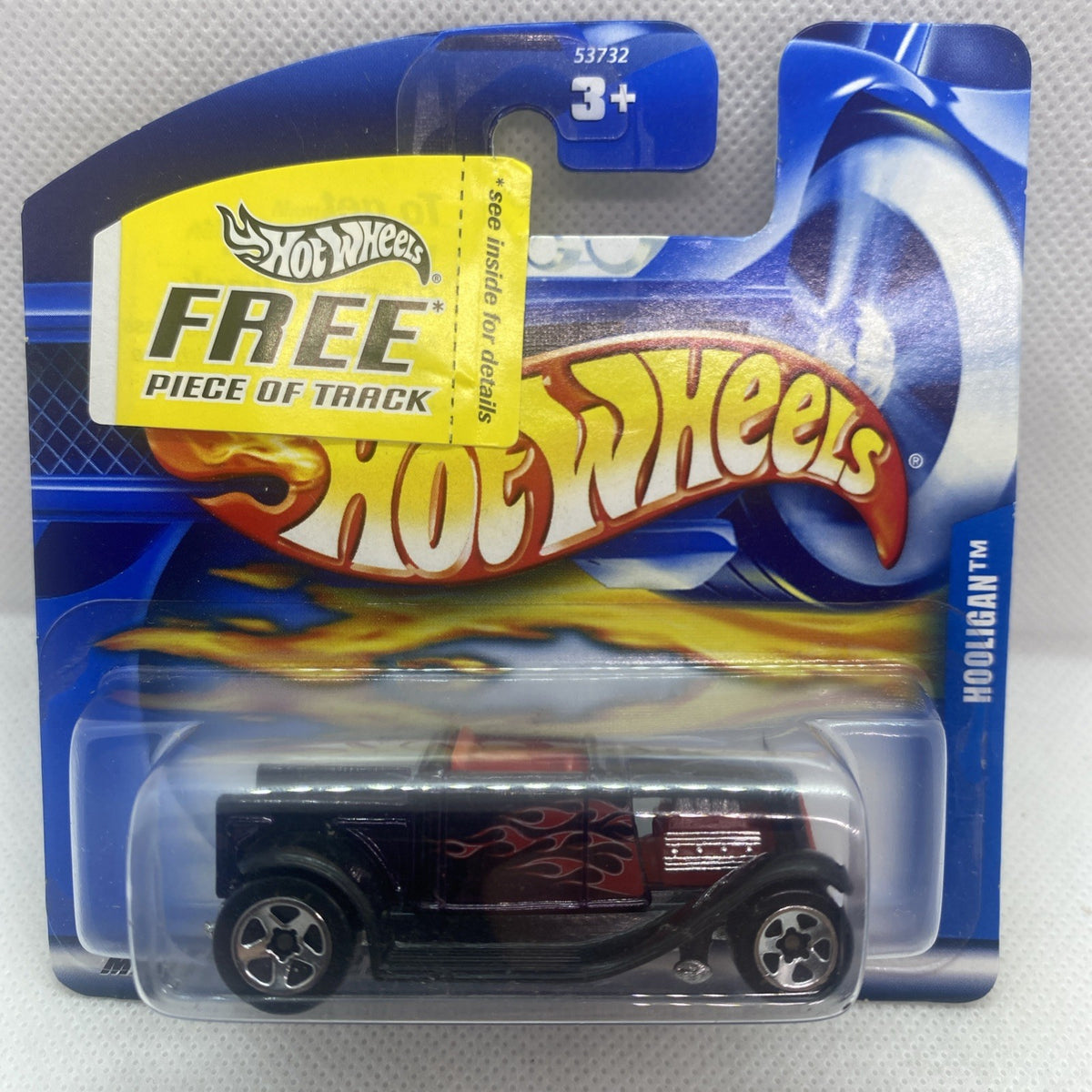 Hot Wheels Hooligan 2001 #203 die-cast car in blue blister, front view