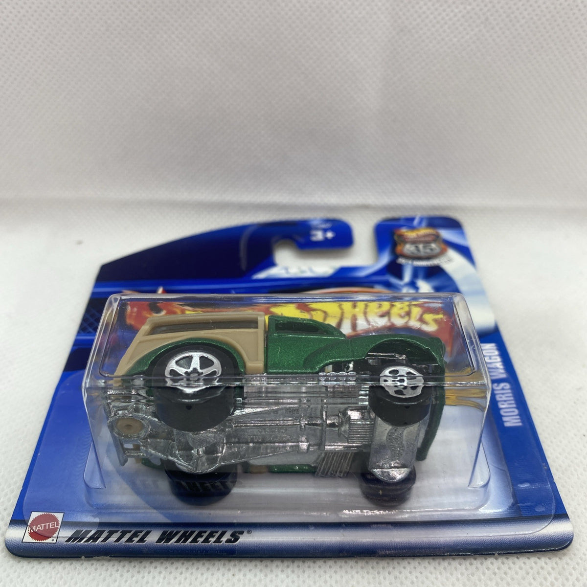 Hot Wheels Morris Wagon 2002 die-cast in blister, chrome engine detail visible