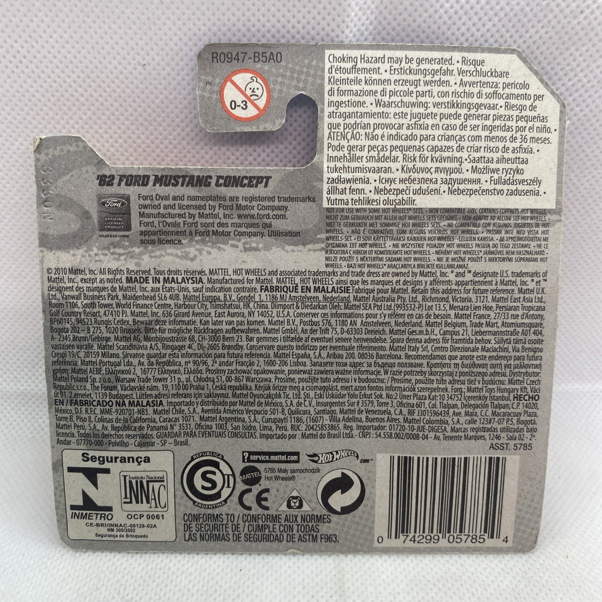 Back of blister packaging with product details and safety warning labels