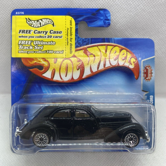 Hot Wheels 1936 Cord 2004 die-cast car on blister card, front view