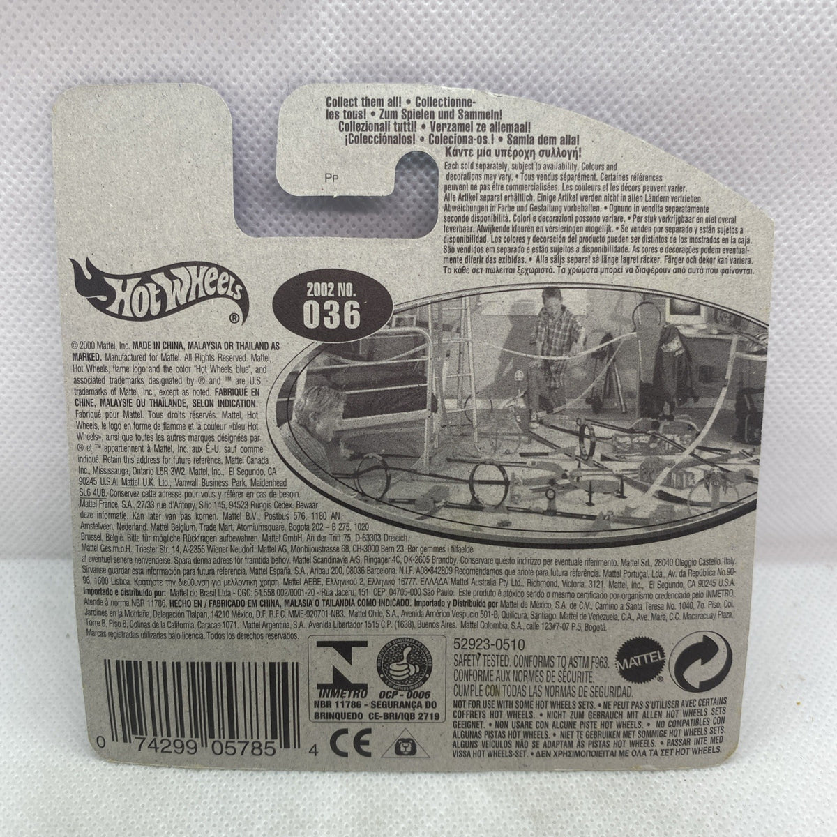 Hot Wheels die-cast car back card, 2002 No. 036, sealed packaging
