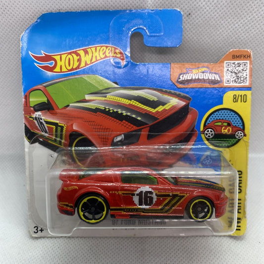 Hot Wheels art car toy with red Mustang on sealed blister card