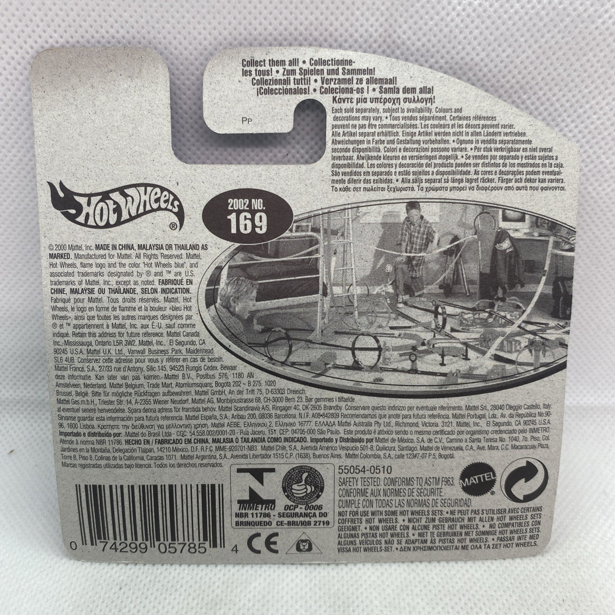 Hot Wheels Enforcer die-cast car blister pack back with vehicle label and text