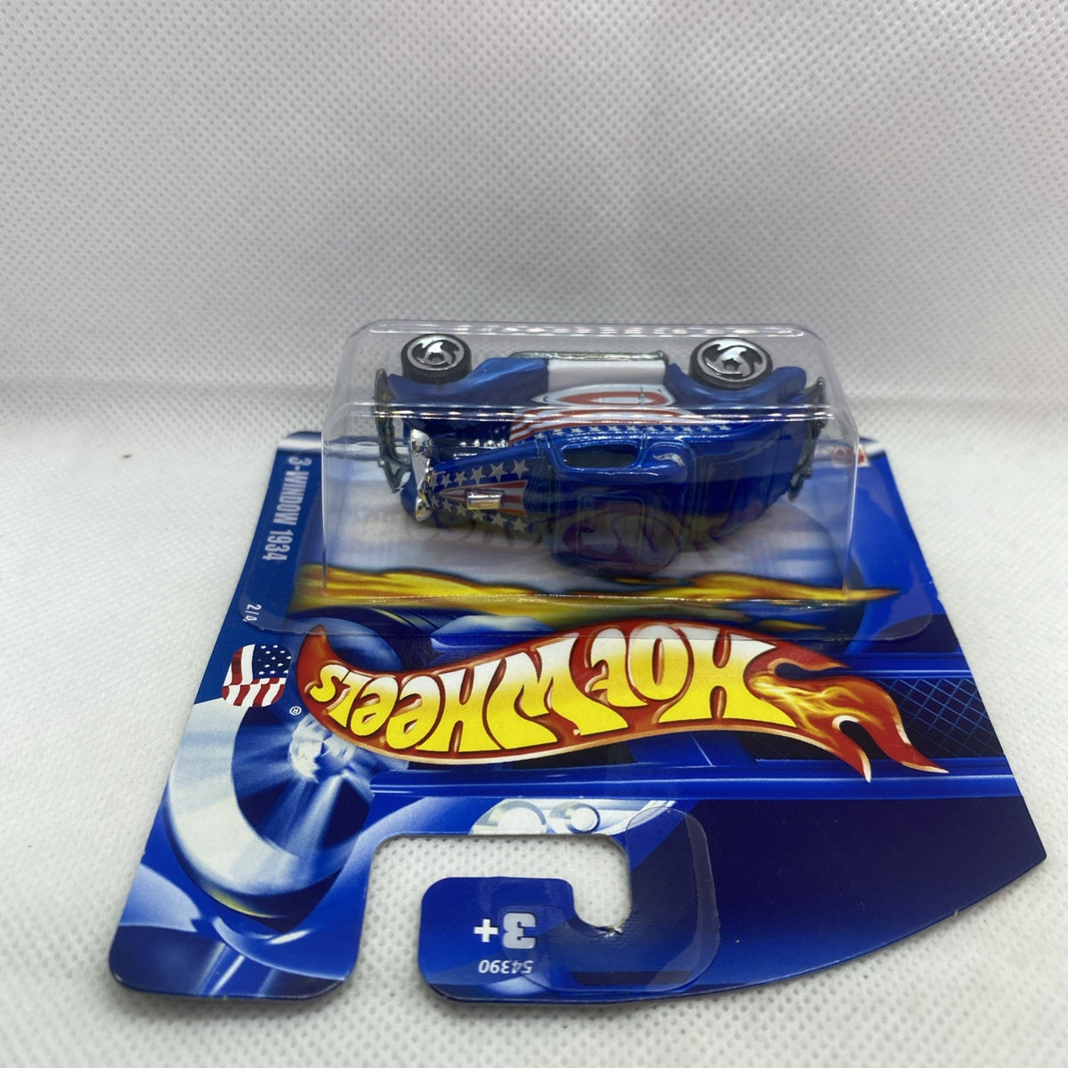 Hot Wheels Star-Spangled 3-Window car blister pack, card and clear cover visible