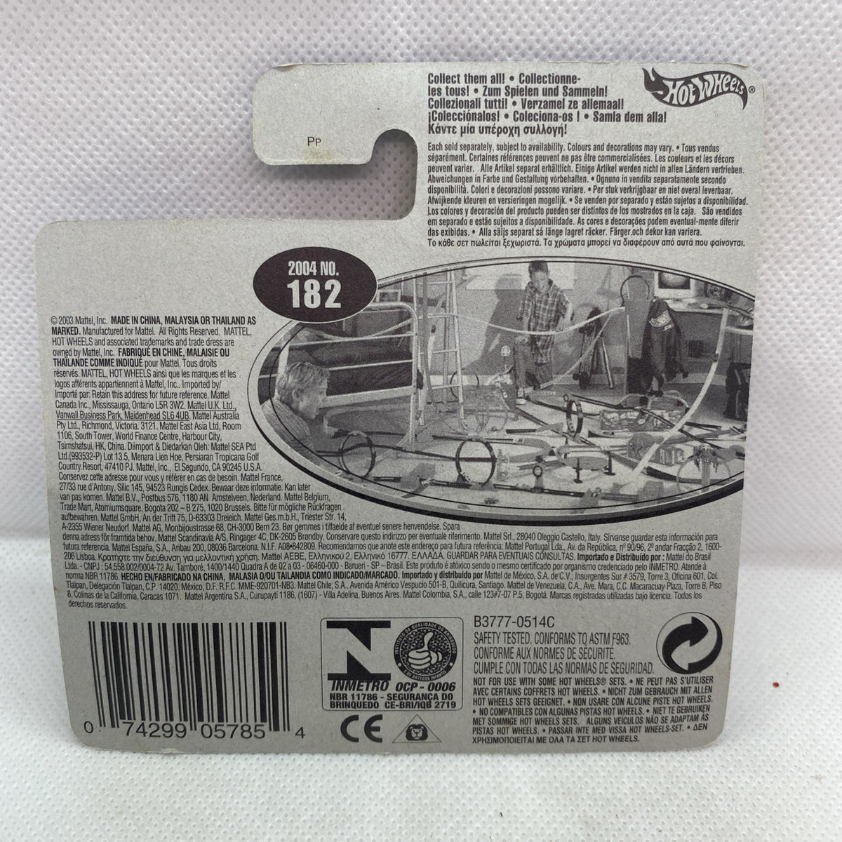 Hot Wheels 2004 collectible card back with barcode and car number
