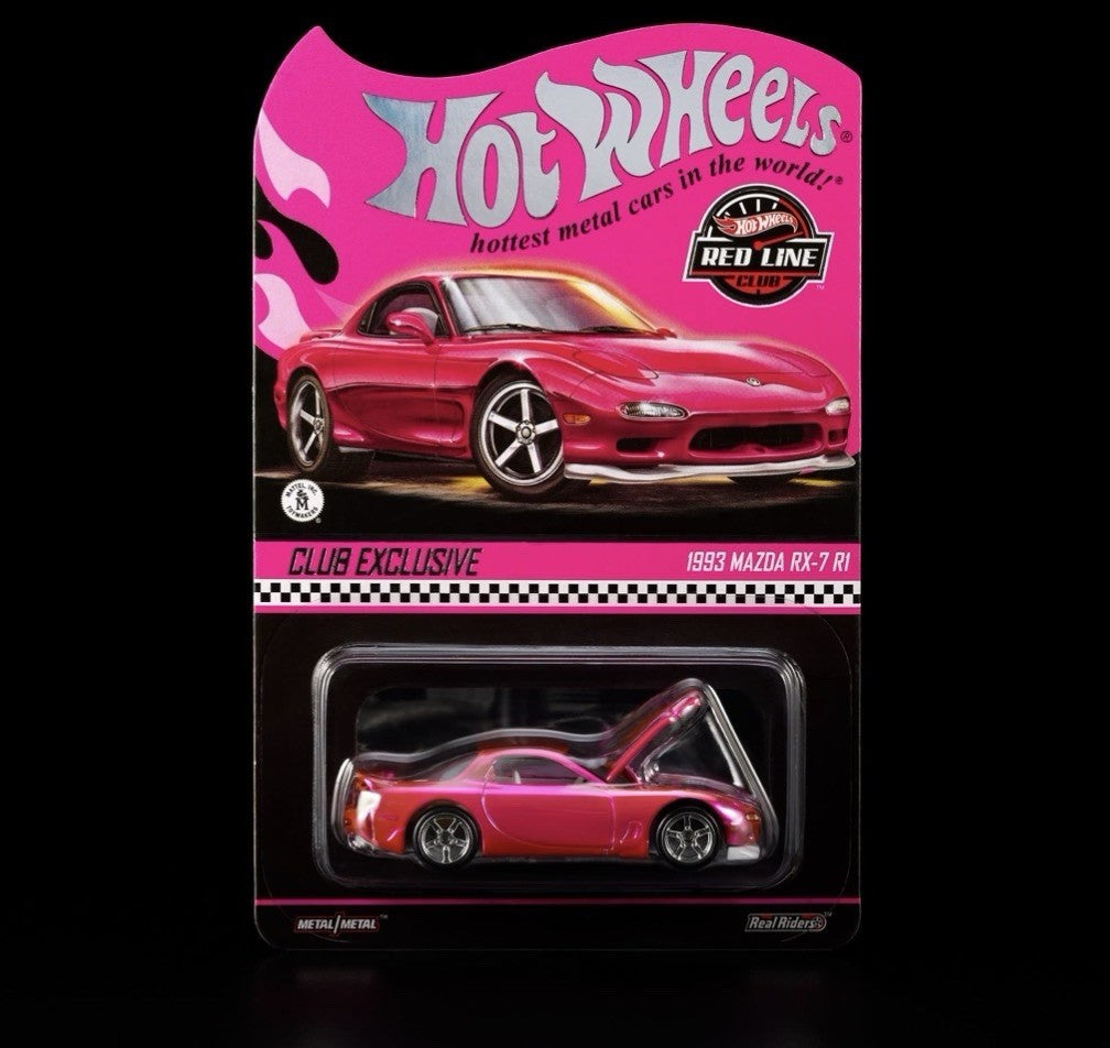 Hot Wheels die-cast Mazda RX-7 in sealed blister pack, club exclusive