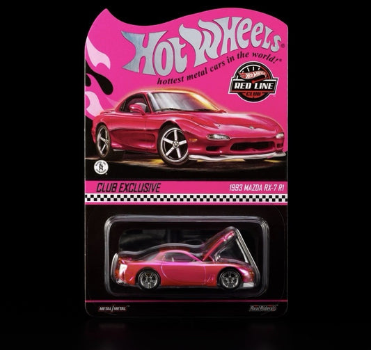 Hot Wheels die-cast Mazda RX-7 in sealed blister pack, club exclusive