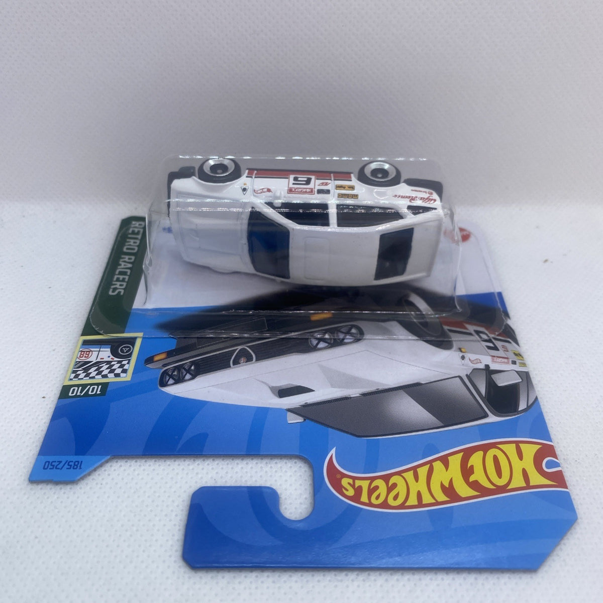 Hot Wheels Alfa Romeo GTV6 race car blister, top view with number 9
