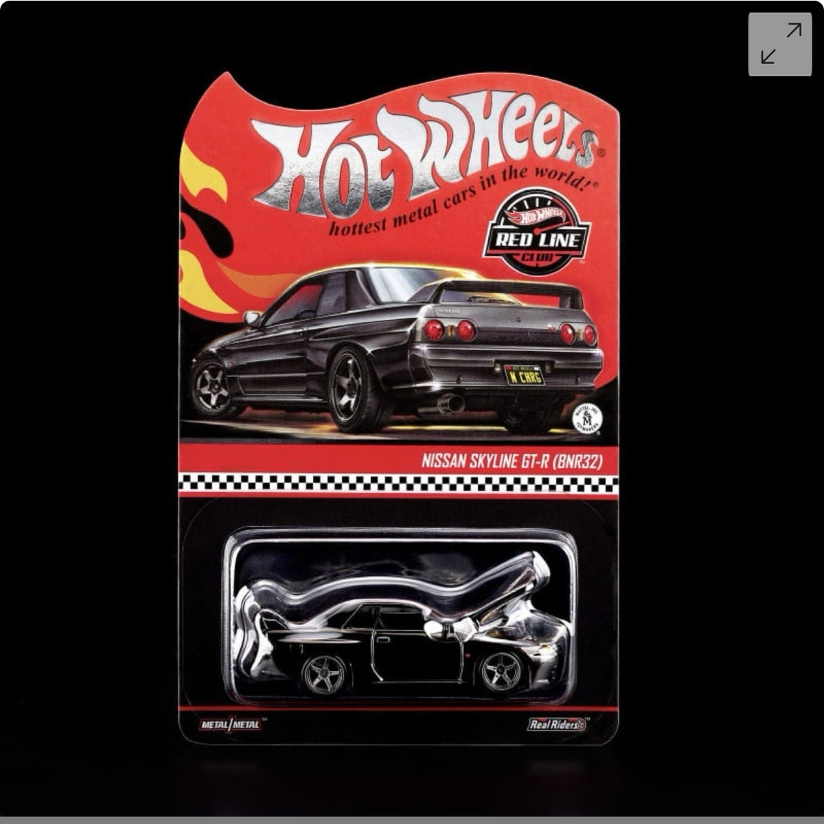 Hot Wheels Red Line die-cast car blister pack with Nissan Skyline GT-R (BNR32)