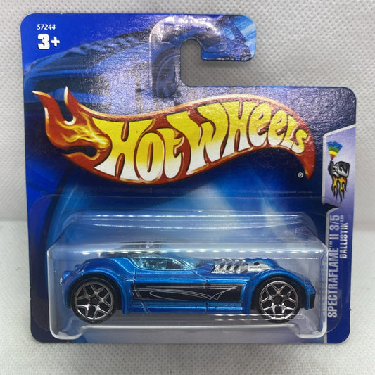 Hot Wheels Spectraflame II blue die-cast car in blister card, flame logo