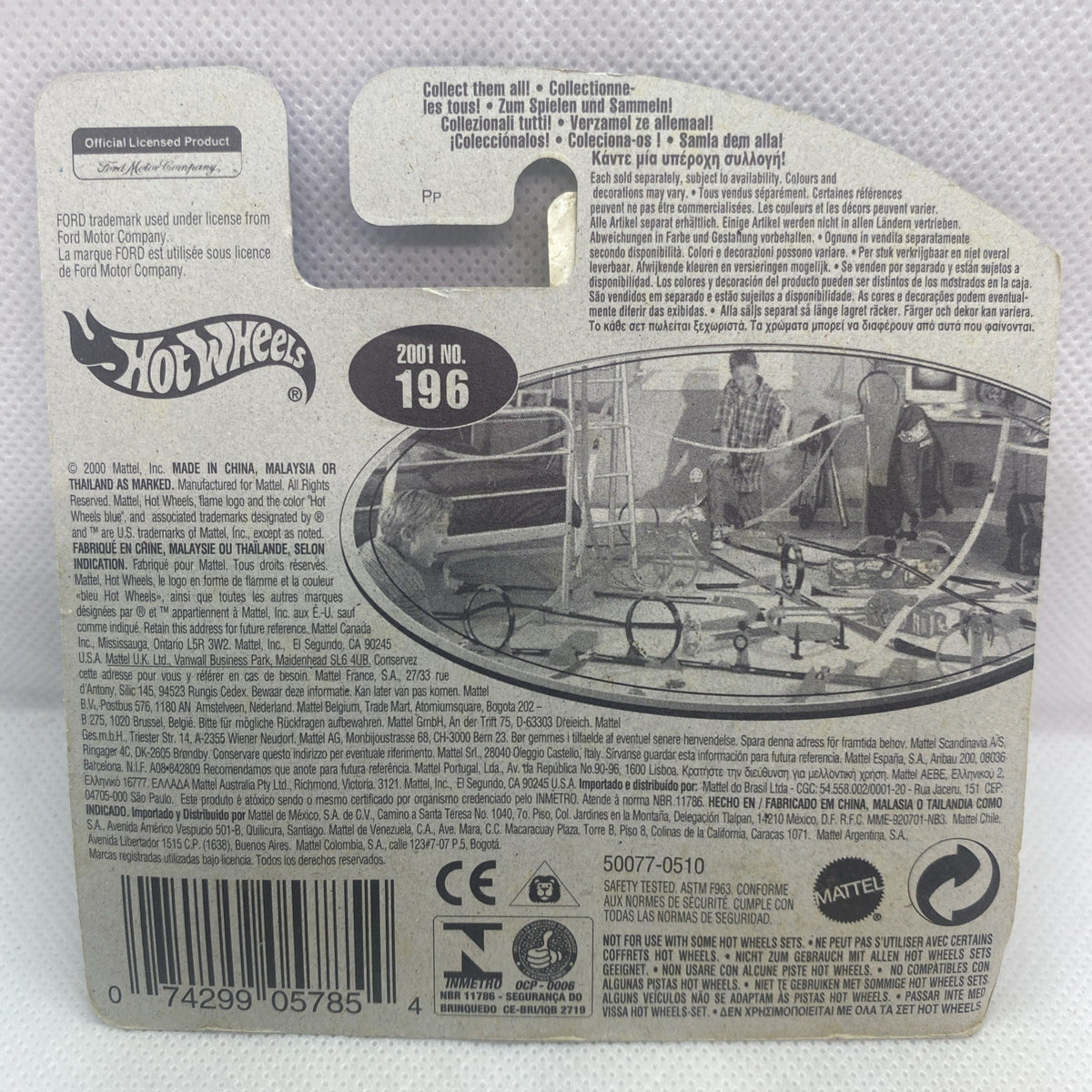 Hot Wheels '34 Ford back card with barcode and vehicle info text