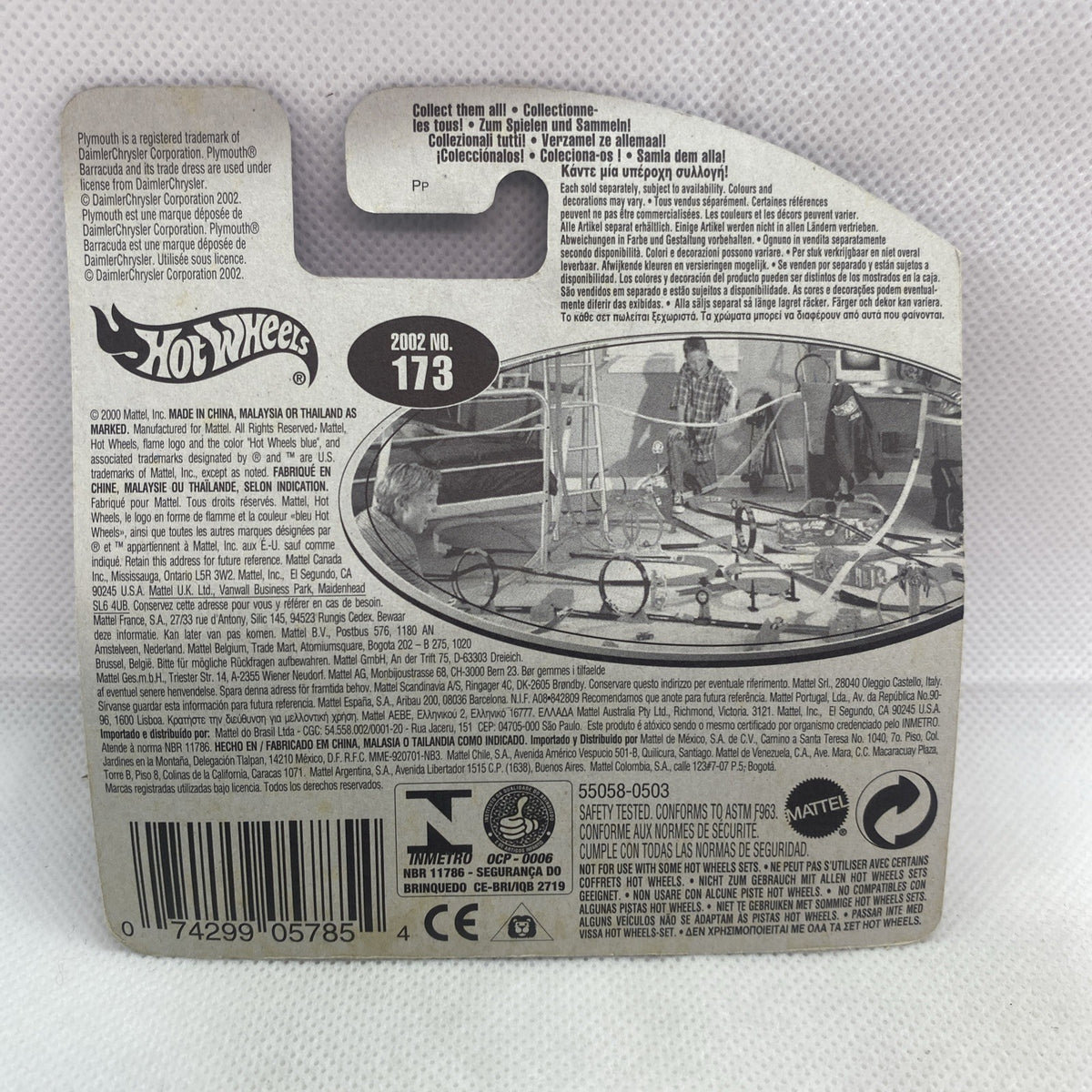 Hot Wheels card back with number 173 and product details