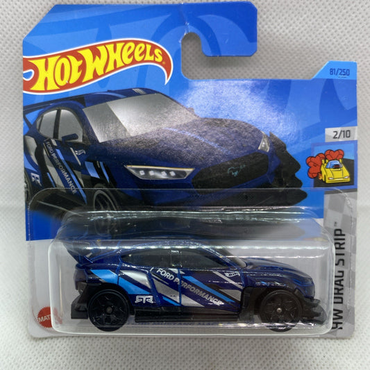 Hot Wheels die-cast Mustang Mach-E toy car in blue and black blister card