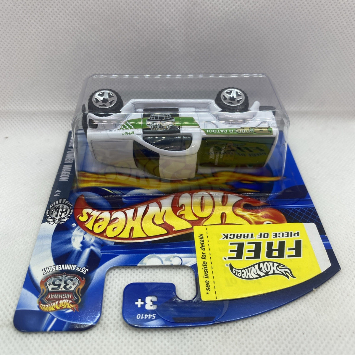 Hot Wheels Dodge Power Wagon die-cast truck in blister card, green-and-white