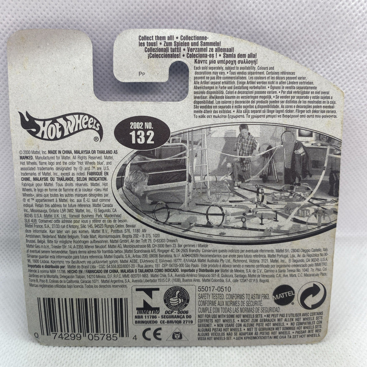 Hot Wheels Vulture Roadster 2002 card back with number 132, barcode, and product details