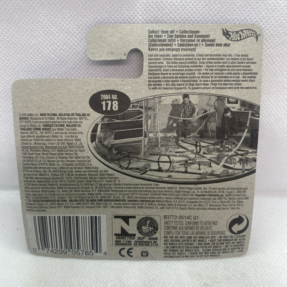 Hot Wheels Road Rocket card back with barcode and collector information