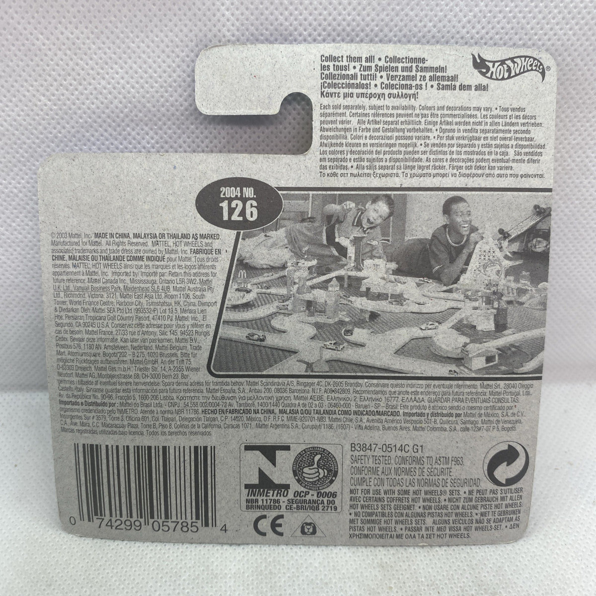 Hot Wheels 2004 No. 126 Star Spangled toy car blister card with barcode and details